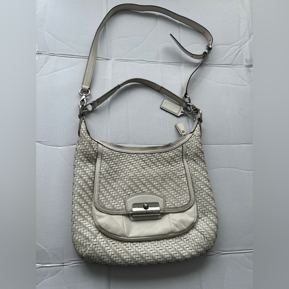 Coach Kristin Woven Leather Hobo Bag